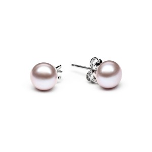 Cercei perle naturale roz pudra 8 mm si argint DiAmanti EFB08-N_L-G (Argint 925‰ 0,5 g.)